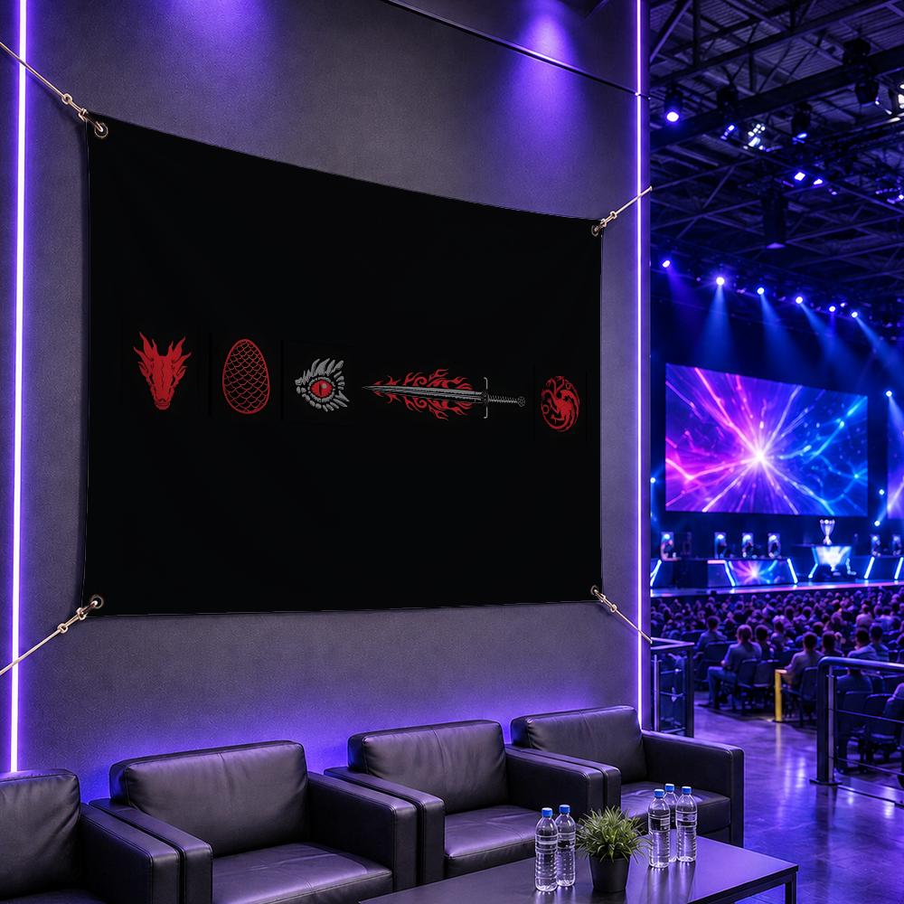Esports Gaming Houses - Drapeaux du célèbre clan H-House TargaryenS,